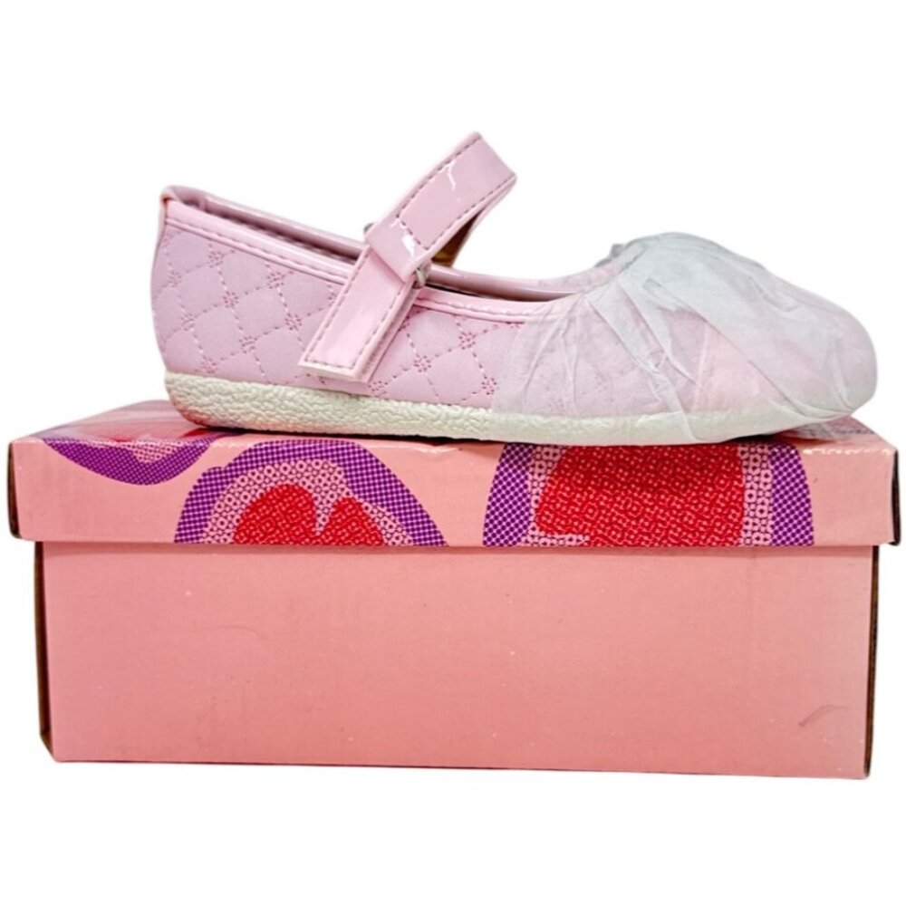 Via Pinky Collection Girls Pink Mary Jane Shoes Size 9.5 With Box